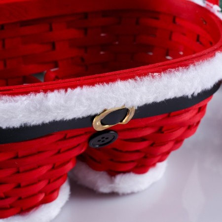 Basket "New Year's pants", red, 23 × 12 × 13/23 cm, veneer-2