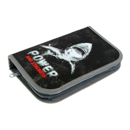 Penal 1 section, 130 x 210 x 40 mm, 2 folding strips, fabric, calligrata top, Content "Shark"-1