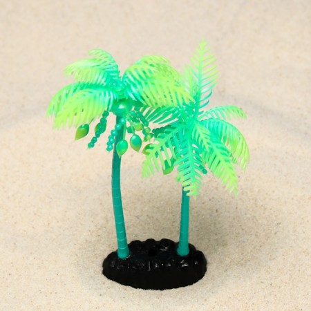 The artificial aquarium "palm tree", luminous, 18 cm, green-1