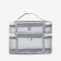Cosmetic bag, 2 parts on zippers, gray color