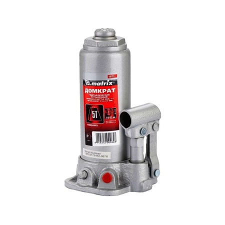 The jack Matrix Master 50721, hydraulic bottle, 5 t, h lifting 216–413 mm
