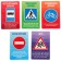 A traffic light with the gaming field "Study traffic rules", lighting effects, Russian chip, blue tractor