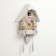 Watching clock, series: pendulum, "castle with birds", smooth move, 63 x 8 x 32 cm, white