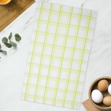 Waffle towel, col. yellow/light green 30x60cm, 230 g/m, HL100%