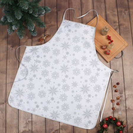 Apron shade snowflakes silver 70*80 cm, 100% p/e