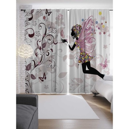 Photostes "Blooming Fairy", Saten, size 145x265 cm, 2 pcs