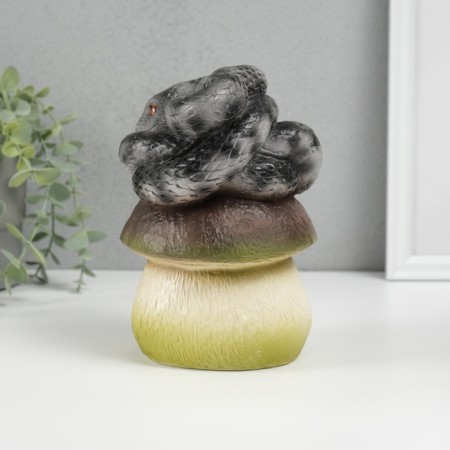 New Year's figure "Snake on the mushroom" 12 x11 x 18 cm.-1