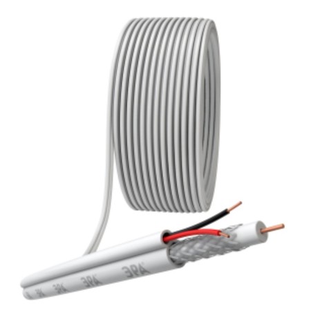 Cable for analogous video surveillance era KKSV-2x0.5 mm bay 200 meters, white