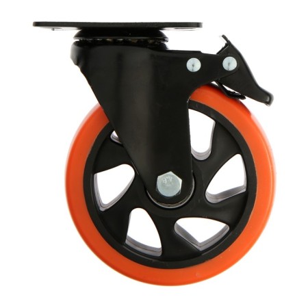 Furniture wheel CAPPIO, D = 125 mm, rotary, with a stop, PVC coating-1