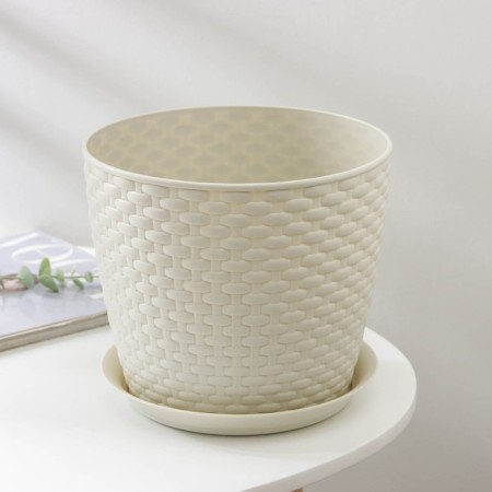 Pot with the Podon "Rotan", 4.7 l, the color is white