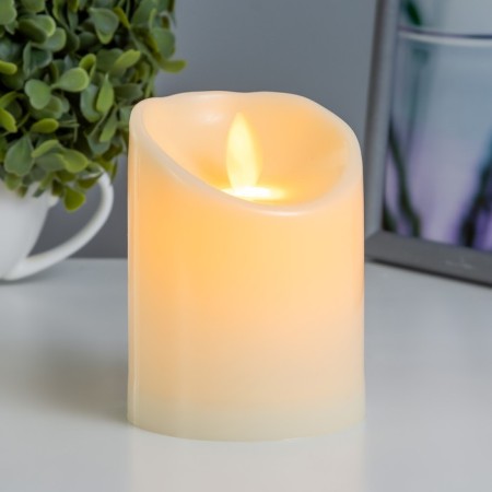 Night Plastic "Big Candle" from batteries 3AAA 7.5x7.5x10 cm Risalux-1