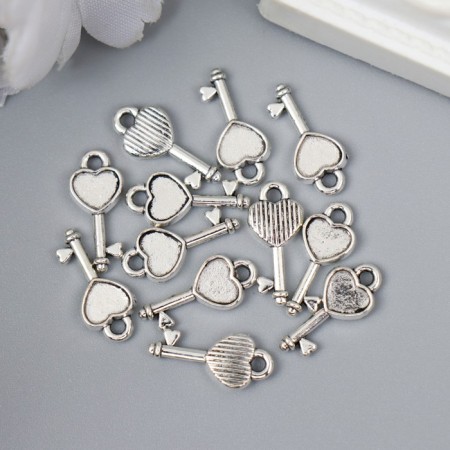 Decor for creativity Metal "Micro with a heart" silver 1928M006 1.6x0.73 cm-2