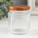 Bank for candles glass with a "vertical strips" lid is a transparent 150 ml 6.5x6.5x6.5 cm