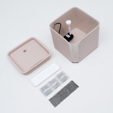 Animal fountain Carno, 2 l, with a water sensor and a filter, 18x16 cm 2 l, pink-1