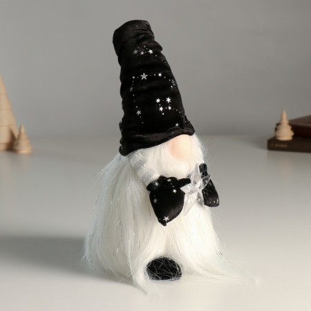 Interior doll "Dwarf in a black cap with stars, with an asterisk in the hands" 36 cm-1