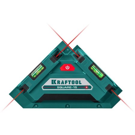 Laser Laser Kraftool Square-15 34705, for tiles, 2 rays, 15 m, 1/4 "