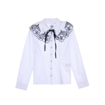 Kit for girls: blouse and collar, height 122 cm