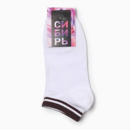 Male socks shortened, white/brown color, rr 29-2