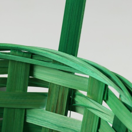 Wicker basket, D19 x 9.5 x 32 cm, green, bamboo-4