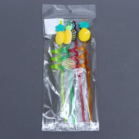 Pineapple cocktail tubes, set, 4 pcs., Mix color-4