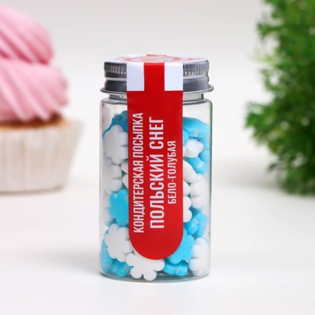 Sprinking confectionery "Polish snow", white and white, 50 g-1