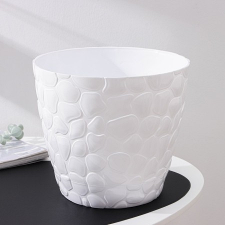 Pot with the pallet "pebbles", 8 l, white color