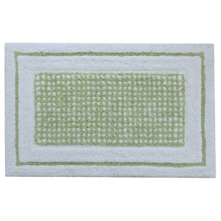 Arya Home Kent bathroom mat, size 60x100 cm, green color, white