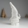 Polystone souvenir "Santa Claus in a white knitted cap, with a silver Christmas tree" 8.5x5x18 cm