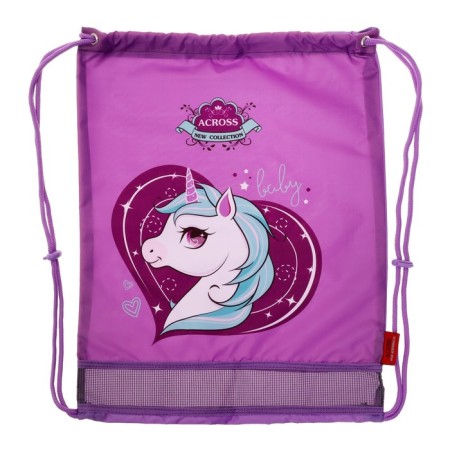 Frame backpack 35 x 28 x 15 cm, Across, filling: bag, pencil case, keychain, purple-12