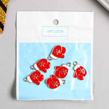 Decor for creativity Metal "mittens" enamel 2x1.5 cm-2