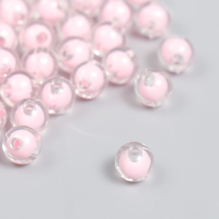 Plastic beads "light pink" gloss 20 g d = 0.8 cm-1