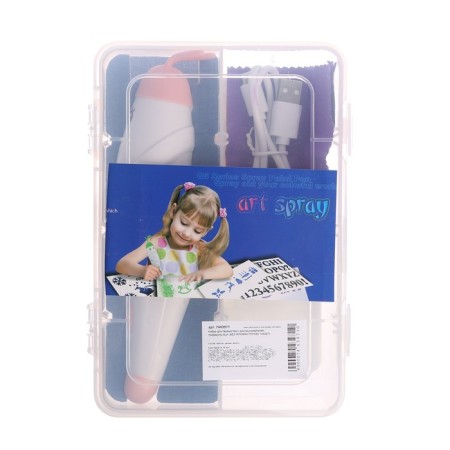 Set for creativity with a sprayer, stencils 6 pcs. (Without felt -tip pens)