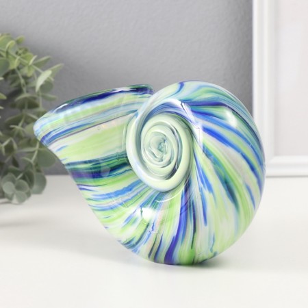 Suvenir glass "Sea striped shell" green-blue 9x20x12 cm-2