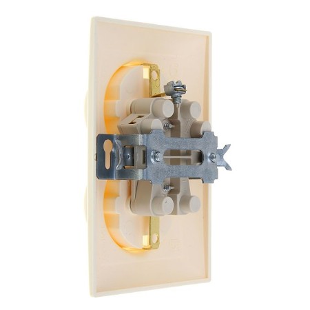 The Kuntsevo Rosette Selena 8148, 16 A, 250 V, double, hidden, with salary, ivory color.-1
