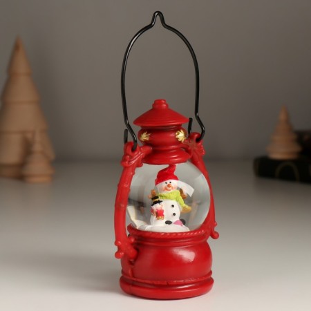 Souvenir Polystone Water Ball "Santa Claus/Snowman in the flashlight" MIX 7x5x10 cm-3