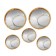 Bamboo wall mirrors, set - 5 pcs, D mirror surface 20.5/13 cm, golden color