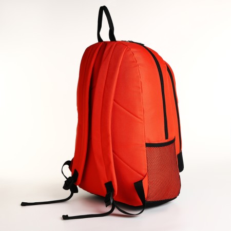 Youth backpack on a zipper, 3 pockets, orange color-3