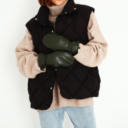 Mittens are female, dimensionless, with insulation, khaki color-3