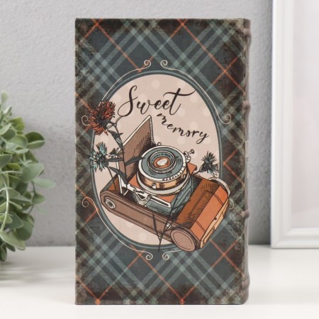 Safe Brush Tree to the leatherette "Retro camera with flowers" 21x13x5 cm-5