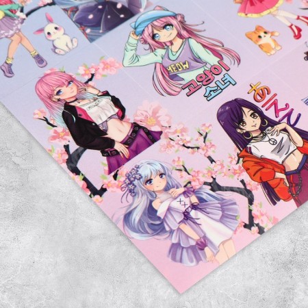 Stickers children's paper "anime", 11 x 15.5 cm-1