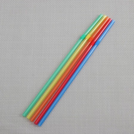 Disposable tubes for drinks of the share, 21 cm, d = 5 mm, 100 pcs, with corrugation, mix color-2