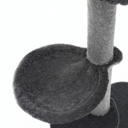 Claw "Piggon" with a hammock, a toy and a shelf, 64 x 34 x 104 cm, (fur, jute) gray-3