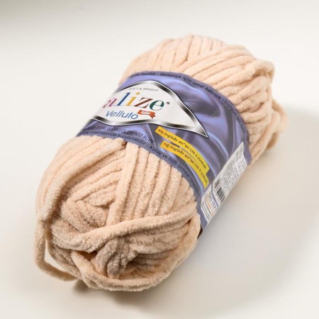 Yarn "Velluto" 100% micropoliester 68m/100g (310 honey)-1