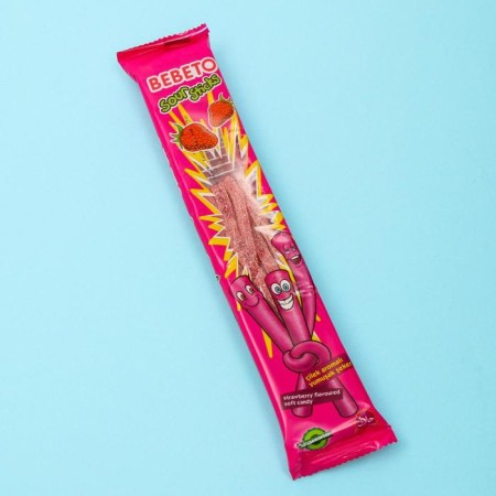 Chewing marmalade Bebeto Sour Sticks, with the taste of strawberries, 35 g