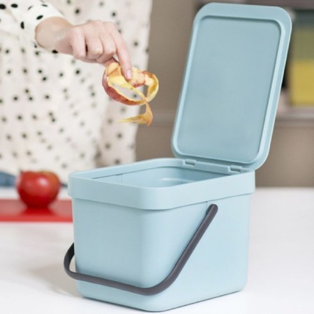 Garbage bucket Brabantia Sort & Go, built -in, mint color, 6 liters-7