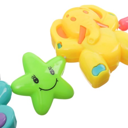 Stretching on the stroller/crib “Bear, star, elephant”, 3 toys, crumb me-8