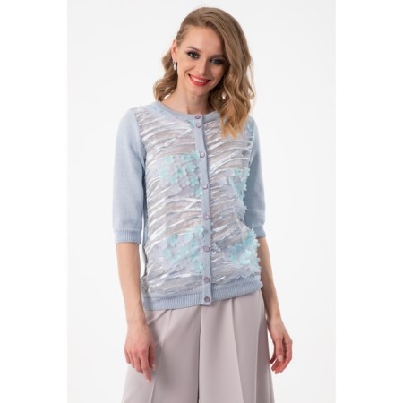 Cardigan female, size 44, blue color-1