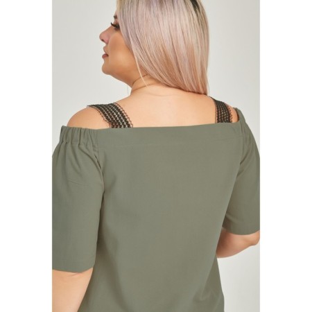 Female dress, size 56, green color-4