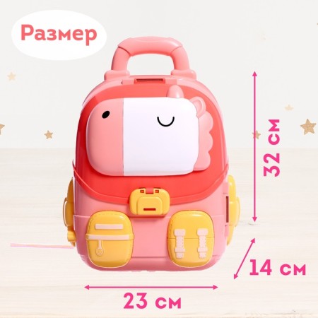 House for dolls "backpack" with dolls, furniture and accessories-7