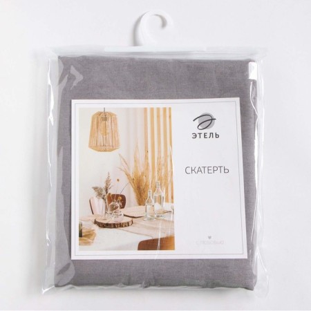 Ethel tablecloth ECO, Gray color, 136x220/+-6 cm, 70% HL, 30% flax, 190 g/m2-6